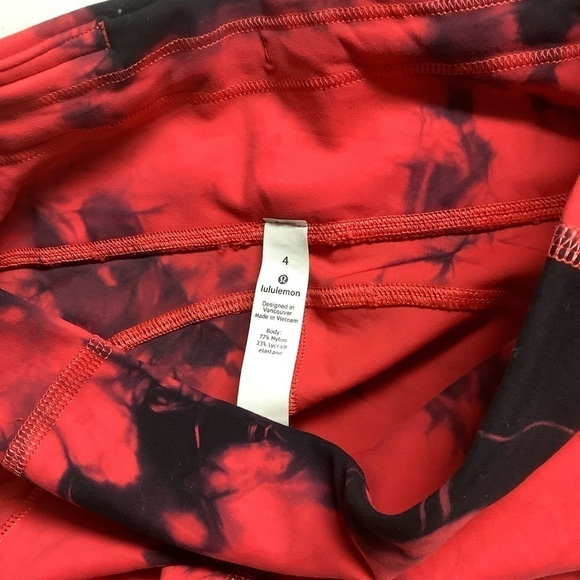 Lululemon Wunder Train High-Rise Tight 25" *WashTie Dye Carnation Red Size 4 - Picture 7 of 12